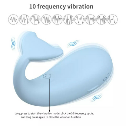 Wireless Bluetooth Control Cute Whale Vibrator - Waterproof, Strong Vibrations, App Controlled