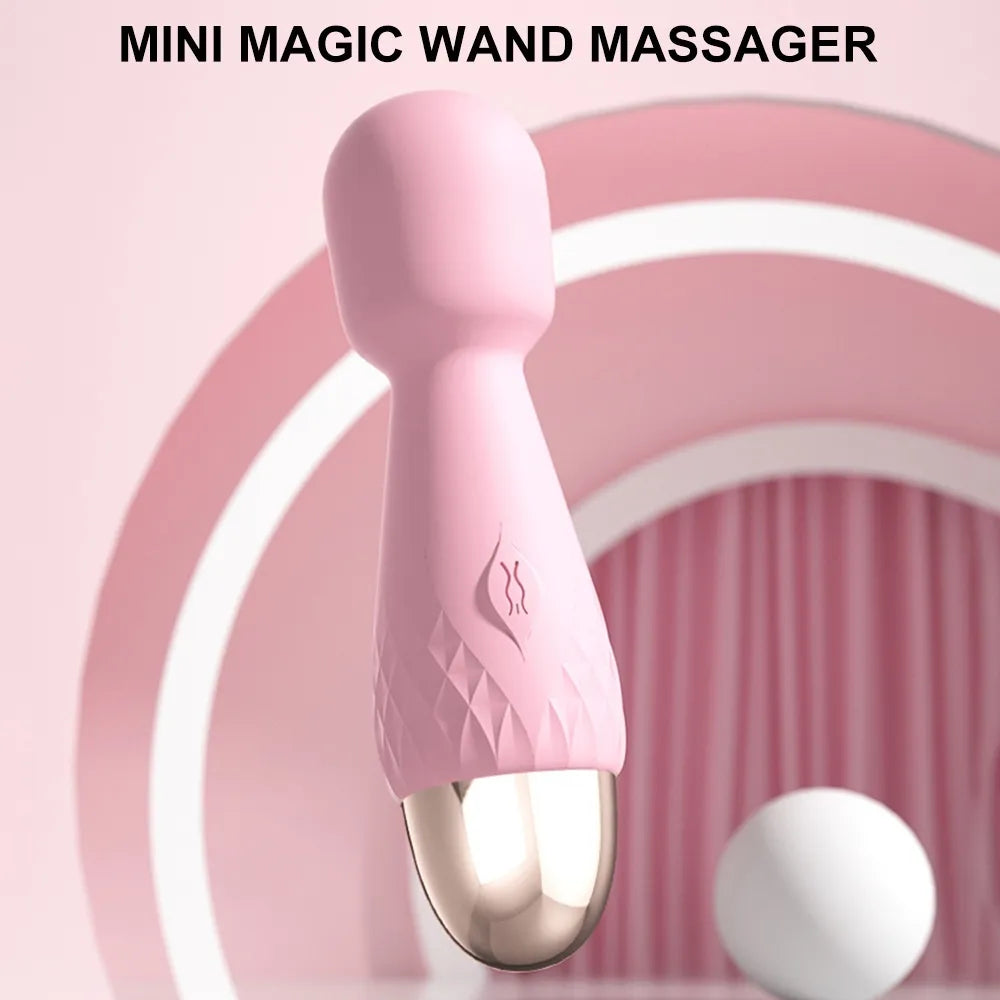 Mini Magic Medical Silicone  10 Modes Wand Vibrators Clitoris G-Spot Stimulator