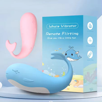 Remote whale-shaped vibrator with wireless control for discreet pleasure