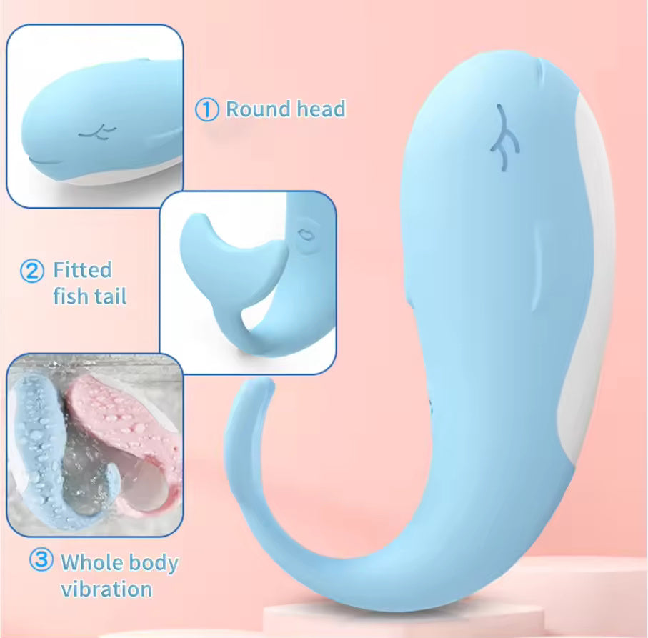 Remote-controlled whale vibrator with multiple vibration modes and USB charging