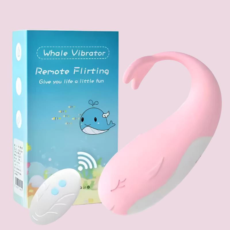 Sleek and ergonomic remote whale vibrator for enhanced intimate moments